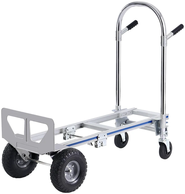 Alt view image 15 of 15 - Aluminum Hand Truck, 2 in 1, 800 lbs Load Capacity, Heavy Duty Industrial Convertible Folding Hand Truck and Dolly, Utility Cart Converts from Hand Truck to Platform Cart with Rubber Wheels