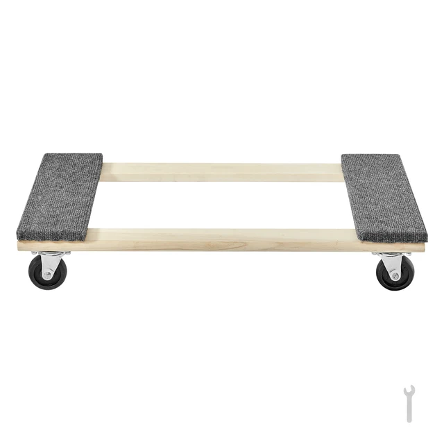 Alt view image 15 of 15 - Furniture Dolly, 1000 lbs Load Capacity, 18" x 30", 4 x 3" PP Swivel Casters, Heavy Duty Hardwood Furniture Moving Dolly, Mover's Dolly, Moving Cart with Wheels for Heavy Furniture Home Cleaning