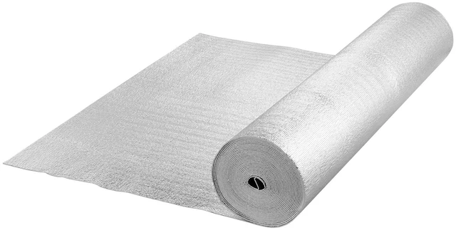 Alt view image 12 of 12 - Double Reflective Insulation Roll, Foam Core Radiant Barrier, 3.2 mm 48 in x 50 ft, Double-Sided Aluminum Foil EPE Foam Heat Reflective Shield, Thermal Insulation Roll for Window RV Roof