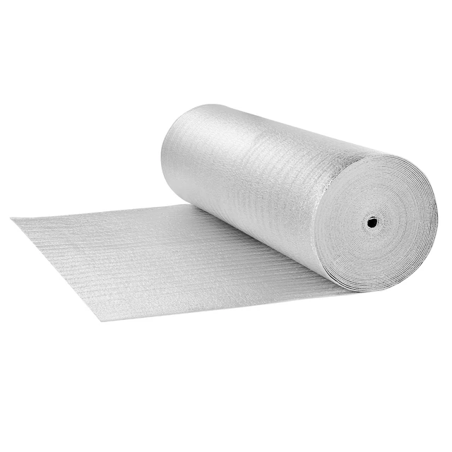 Alt view image 9 of 9 - Double Reflective Insulation Roll, Woven Fabric Radiant Barrier, 6.5 Mil 48 in x 250 ft, Aluminum Foil PE Woven Cloth Heat Reflective Shield, Thermal Insulation Roll for Window RV Roof