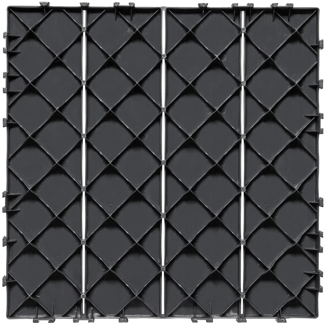 Alt view image 8 of 8 - Interlocking Deck Tiles, 10 Pack,12"x12" 10 sq. ft Plastic Waterproof Outdoor Flooring All Weather Use, Patio Floor Decking Covering Tiles for Porch Poolside Balcony Backyard, Dark Grey