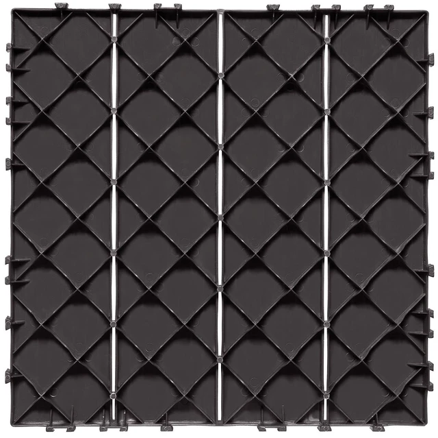 Alt view image 8 of 8 - Interlocking Deck Tiles, 54 Pack,12"x12" 54 sq. ft Plastic Waterproof Outdoor Flooring All Weather Use, Patio Floor Decking Covering Tiles for Porch Poolside Balcony Backyard, Dark Brown