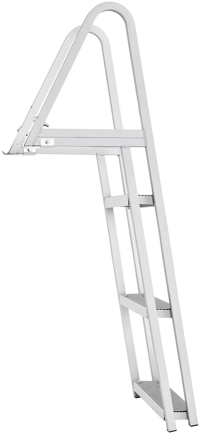 Alt view image 8 of 8 - Dock Ladder, Removable 3 Steps, 350 lbs Load Capacity, Aluminum Alloy Pontoon Boat Ladder with 4'' Wide Step & Nonslip Mat, Easy to Install for Ship/Lake/Pool/Marine Boarding