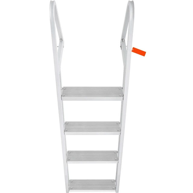 Alt view image 9 of 9 - Dock Ladder, Removable 4 Steps, 350 lbs Load Capacity, Aluminum Alloy Pontoon Boat Ladder with 4'' Wide Step & Nonslip Mat, Easy to Install for Ship/Lake/Pool/Marine Boarding
