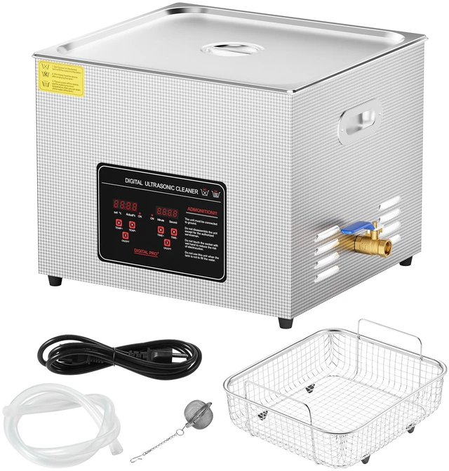 Alt view image 15 of 15 - Ultrasonic Cleaner, 15L Professional 360W Cleaning Machine with Timer & Heater, 40kHz Digital Ultrasonic Cleaner with Basket for Watch Glasses Jewelry Retainer Industrial Parts Tools