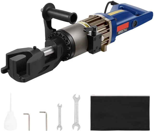 Alt view image 8 of 8 - Electric Hydraulic Rebar Bender, 1500W Portable Rebar Bending Machine, Bending up to 3/4 Inch #6 (6-20mm) within 4 Seconds, High Power Steel Rebar Bender w/ Tool Case Oil Can,Black Blue RN-22