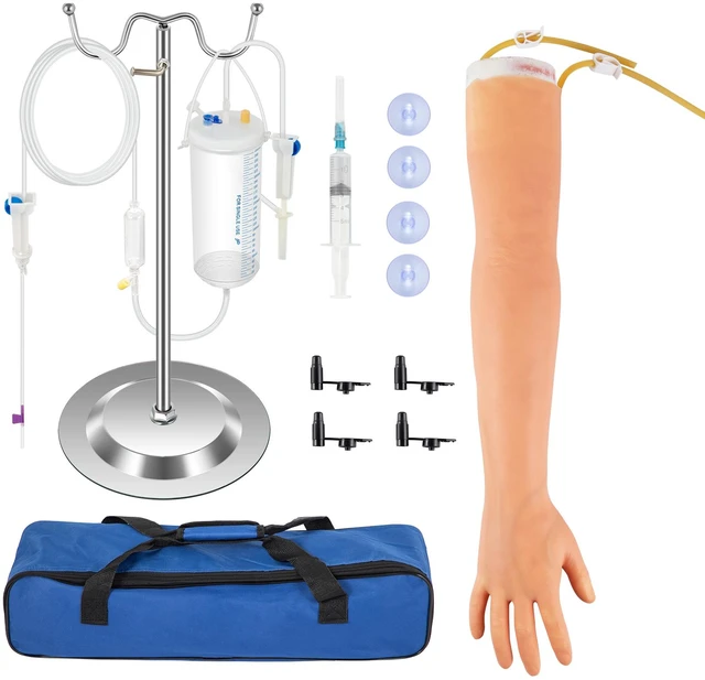 Alt view image 8 of 8 - 12 PCS Phlebotomy Practice Kit, IV Venipuncture Intravenous Training, High Simulation IV Practice Arm Kit with Carrying Bag, Practice and Perfect IV Skills, for Students Nurses and Professionals