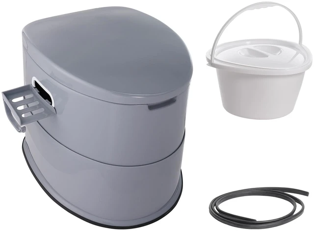 Alt view image 8 of 8 - Portable Toilet for Camping, Porta Potty with 1.3 Gal Detachable Inner Bucket & Removable Paper Holder, Commode with Dual Lids, Travel Toilet for Adults Kids Outdoor Camping Car Long Road Trips