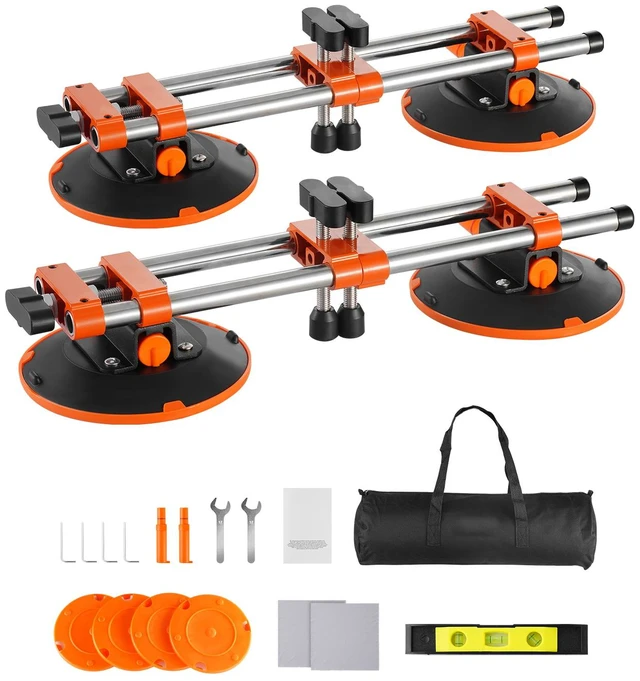 Alt view image 15 of 15 - Seamless Seam Setter, 2 Packs, Granite Seam Setter with 6 in Vacuum Suction Cups & Tool Bag, Seam Joiner for Seam Joining & Leveling, Countertop Installation Tool for Tile Stone Marble Slab
