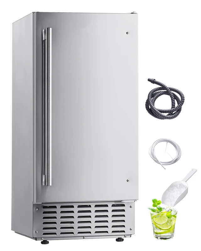 Alt view image 8 of 8 - Undercounter Built-in Ice Maker, 66 Lbs/Day Under Counter Nugget Ice Maker Machine with Reversible Door Stainless Steel, Freestanding Ice Maker for Commercial Home Kitchen, Electric Drainage