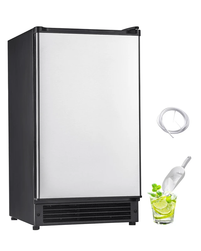 Alt view image 8 of 8 - Undercounter Built-in Ice Maker, 25 Lbs/Day Under Counter Ice Maker Machine with Reversible Door Stainless Steel, Freestanding Ice Maker for Commercial Home Kitchen, No Drain Required