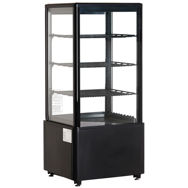 Alt view image 8 of 8 - Refrigerated Display Case, 3 Cu.Ft./85L Countertop Pastry Display Case, 3-Tier Commercial Display Refrigerator with LED Lighting, TURBO Cooling, Frost-Free Air-Cooling, Locked Door for Bakery