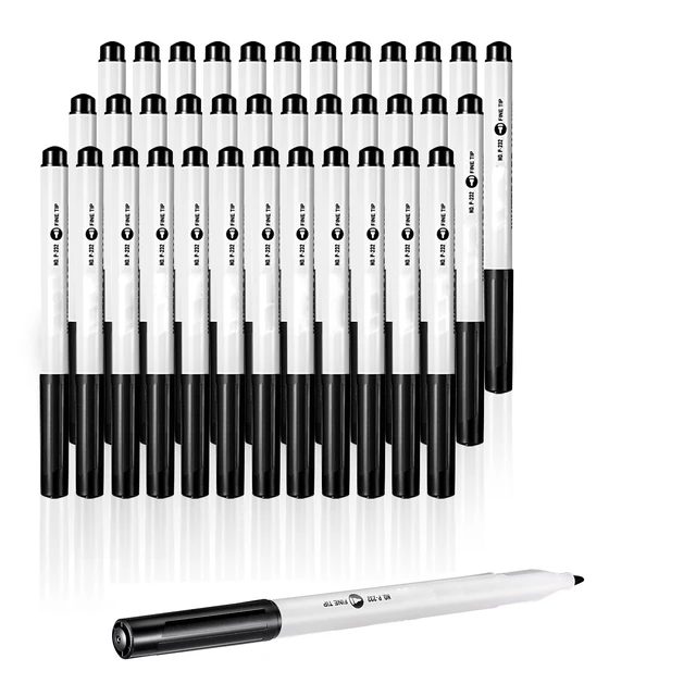Alt view image 9 of 9 - Black Dry Erase Markers, 36 Pack Low-Odor Whiteboard Markers, Fine Point Whiteboard Markers, Easily Clean Dry Erase Markers Bulk for School Office Home