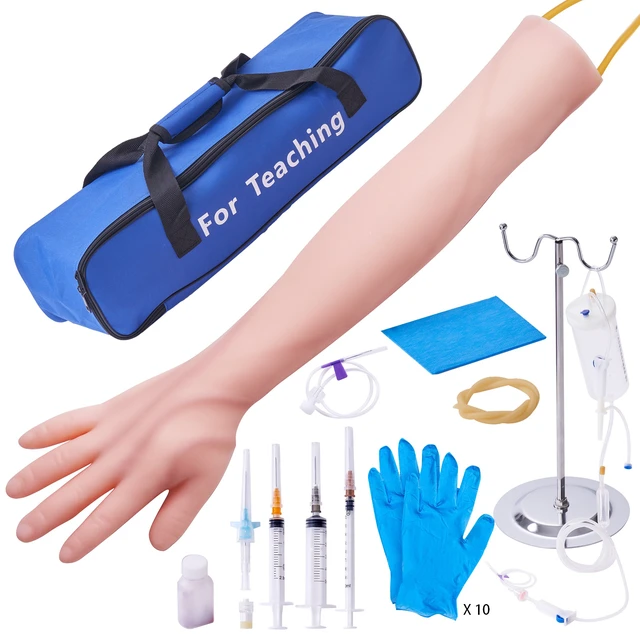 Alt view image 15 of 15 - Phlebotomy Practice Kit, IV Venipuncture Intravenous Training Kit, High Simulation IV Practice Arm Kit with Carrying Bag, Practice and Perfect IV Skills, for Students Nurses and Professionals