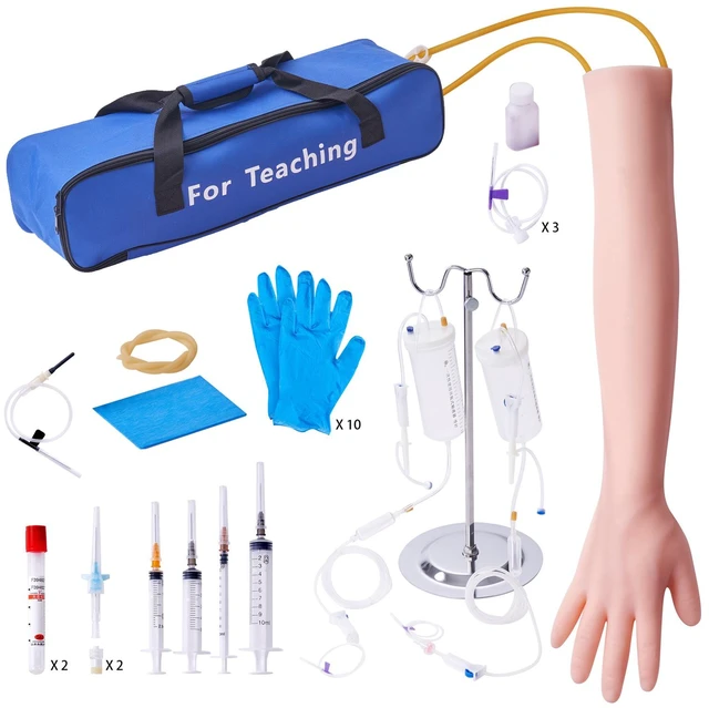 Alt view image 9 of 9 - Phlebotomy Practice Kit, IV Venipuncture Intravenous Training Kit, High Simulation IV Practice Arm Kit with Carrying Bag, Practice and Perfect IV Skills, for Students Nurses and Professionals