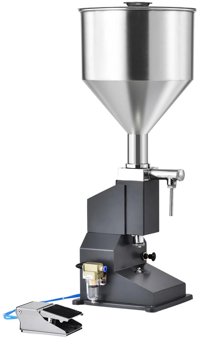 Alt view image 16 of 16 - Pneumatic Paste Liquid Filling Machine, 5-50ml Bottle Filler, Bottle Filling Machine, Stainless Steel Liquid Filler with Pedal for Milk Water Juice Shampoo Honey