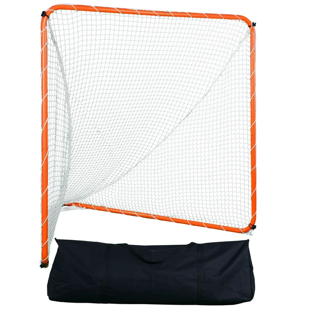Alt view image 15 of 15 - Lacrosse Goal, 6' x 6' Lacrosse Net, Steel Frame Backyard Lacrosse Training Equipment, Portable Lacrosse Goal with Carry Bag, Quick & Easy Setup, Perfect for Youth Adult Training, Orange