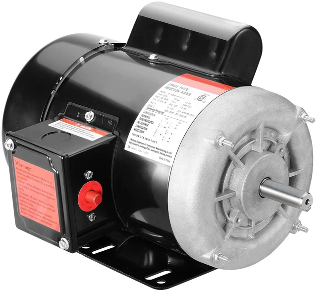 Alt view image 16 of 16 - 0.75HP Electric Motor 1725 rpm, AC 115V/230V, 56 Frame, Air Compressor Motor Single Phase, 5/8" Keyed Shaft, CW/CCW Rotation for Agricultural Machinery and General Equipment