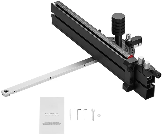 Alt view image 10 of 10 - Precision Miter Gauge, Standard Slot 3/4'' x 3/8'', Aluminum Alloy Table Saw Miter Gauge with 18 in Grating 15 Angle Stops Adjustable Spring Loaded Plunger and Removable Disc, for Woodworking