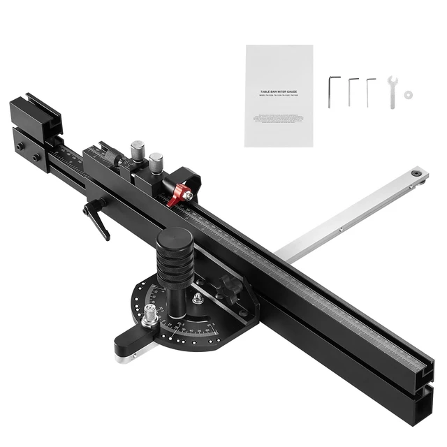 Alt view image 15 of 15 - Precision Miter Gauge, Standard Slot 3/4'' x 3/8'', Aluminum Alloy Table Saw Miter Gauge with 19-35 in Grating 15 Angle Stops Adjustable Spring Loaded Plunger and Removable Disc, for Woodworking