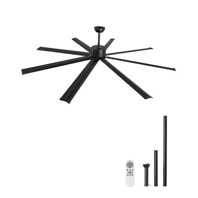 Alt view image 8 of 8 - 72 Inch Ceiling Fan with Light, 6-Speed Remote Control, Dimmable 3-Color Temperature, Reversible DC Motor, Modern Low Profile Flush Mount Fan for Bedroom, Living Room, Indoor/Outdoor Use, Black