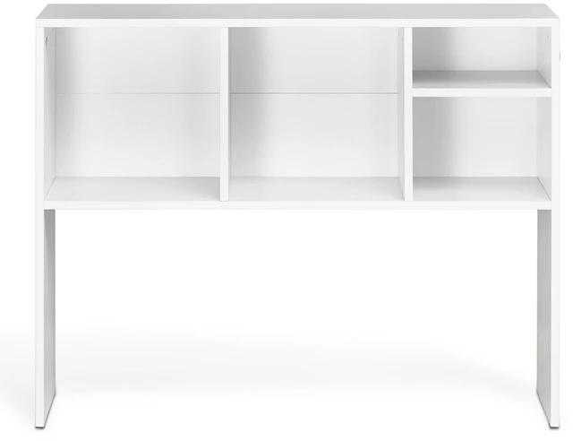 Alt view image 9 of 9 - Desktop Bookshelf, 1-Tier Desktop Storage Organizer, 37" x 9.4" x 28.7" Office Storage Rack Wood Display Shelf, Desktop Bookshelf Hutch with Anti-Slip Feet Pads, for Office, Home & Dorm, White