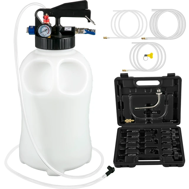 Alt view image 8 of 8 - Transmission Fluid Pump 2 Way ATF Refill System Dispenser, Oil and Liquid Extractor 10 Liter Large Capacity, Automatic Transmission Fluid Pump Tool Set with 14 Pieces ATF Filler Adapters