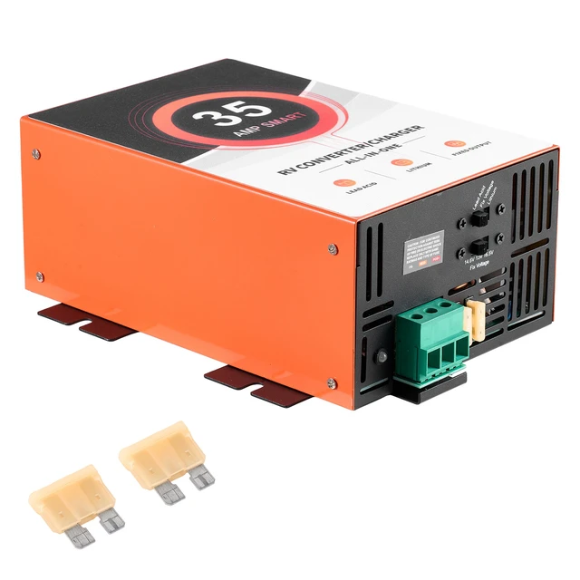 Alt view image 9 of 9 - RV Power Converter, 35 Amp, 110V AC to 12V DC RV Converter Battery Charger, 4 Stage Smart Charging, 13V to 16.5V Operating Range, Compatible with Lithium Lead Acid Battery, for Camper Trailer