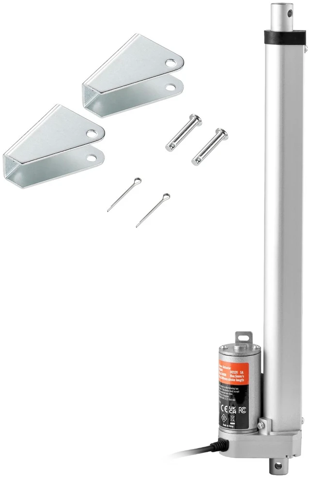 Alt view image 15 of 15 - Linear Actuator 12V, 12 Inch High Load 330lbs/1500N Linear Actuator, 0.19"/s Linear Motion Actuator with Mounting Bracket and IP54 Protection