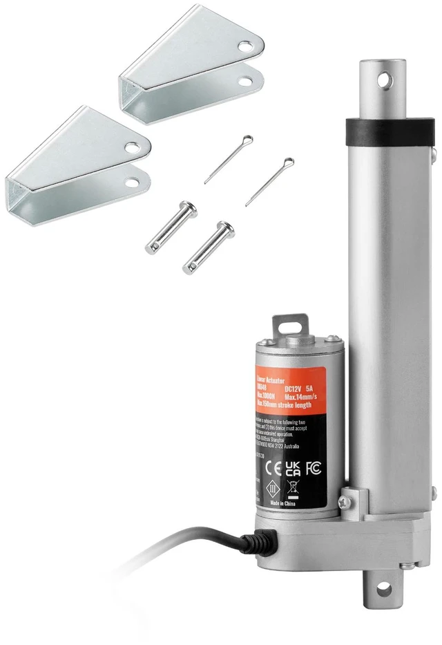 Alt view image 8 of 8 - Linear Actuator 12V, 4 Inch High Load 330lbs/1500N Linear Actuator, 0.19"/s Linear Motion Actuator with Mounting Bracket and IP54 Protection