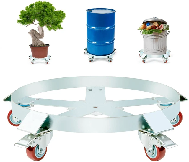 Alt view image 9 of 15 - 55 Gallon Heavy Duty Drum Dolly, 1250lbs Load Capacity, Barrel Dolly Cart Drum Caddy, Non Tipping Hand Truck Capacity Dollies with Steel Frame 5 Swivel Casters Wheel, for Warehouse Drum Handling