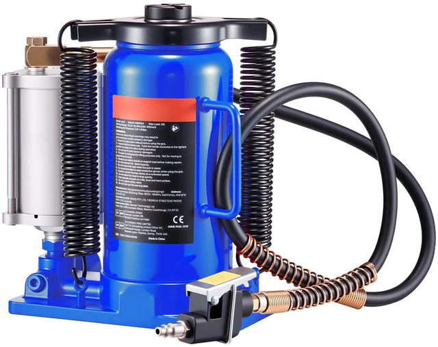 Alt view image 9 of 9 - Air Hydraulic Bottle Jack High Lift Jack 20 Ton (44092 lb) Car Repair Blue