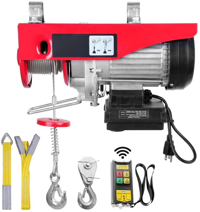 Alt view image 8 of 8 - VEVOR Electric Hoist, 440 lbs Lifting Capacity, 480W 110V Electric Steel Wire Winch with Wireless Remote Control, 40ft Single Cable Lifting Height & Pure Copper Motor, for Garage Warehouse Factory