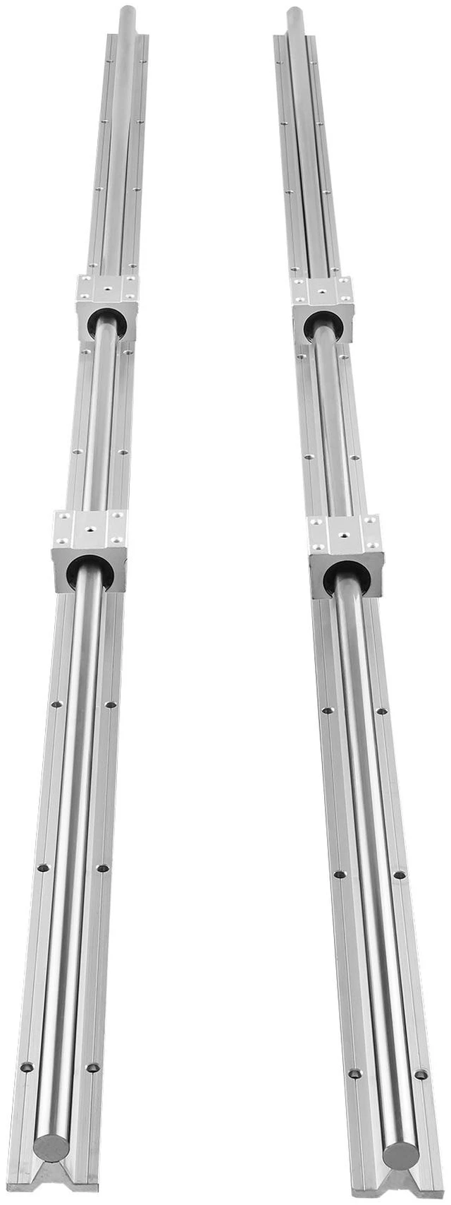 Alt view image 8 of 8 - VEVOR Linear Guide Rail Set, SBR16 1500mm, 2 PCS 59 in/1500 mm SBR16 Guide Rails and 4 PCS SBR16UU Slide Blocks, Linear Rails and Bearings Kit for Automated Machines DIY Project CNC Router Machines