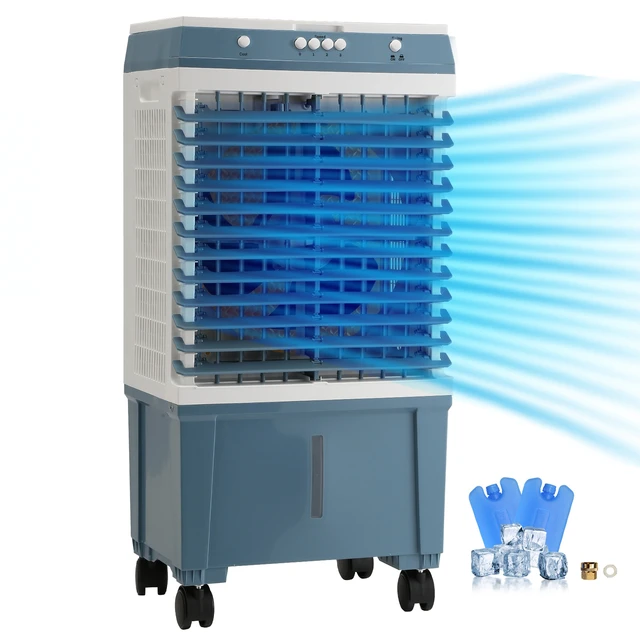 Alt view image 8 of 8 - Evaporative Cooler, 1400 CFM Air Cooler, 84° Oscillating Swamp Cooler ,5 Gal Portable Air Cooler for 550 Sq.ft with 3 Speeds Adjustable Control, Indoor Outdoor Use, FCC Listed