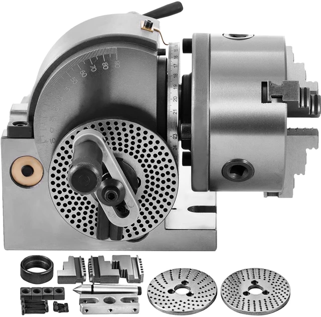 Alt view image 8 of 8 - Dividing Head BS-0 5Inch 3 Jaw Chuck Dividing Head Set Precision Semi Universal Dividing Head for Milling Machine Rotary Table Tailstock Milling Set (5 Inch Chuck)