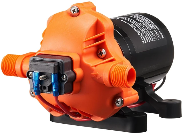 Alt view image 8 of 8 - 12V Diaphragm Pump, 3 GPM (11.36 L/min), 3-Chamber 12 Volt DC Water Pump with Automatic Pressure Switch 40-100 PSI Adjustable, 50 PSI, 1/2'' MNPT Port, for RV Yacht Food Truck Camper Marine