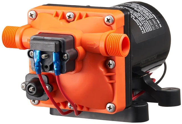 Alt view image 8 of 8 - 12V Diaphragm Pump, 3 GPM (11.36 L/min), 4-Chamber 12 Volt DC Water Pump with Automatic Pressure Switch 40-100 PSI Adjustable, 55 PSI, 1/2'' MNPT Port, for RV Yacht Food Truck Camper Marine