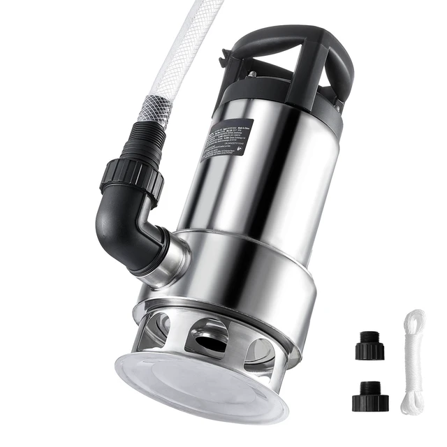 Alt view image 15 of 15 - 1HP Sump Pump, 4020GPH, 30FT Lift Stainless Steel Submersible Sludge Pump with 26FT Power Cord Automatic ON/OFF Float Switch, Drain Clean/Dirty Water for Basement Flood Pool Pond Garden Hot Tub