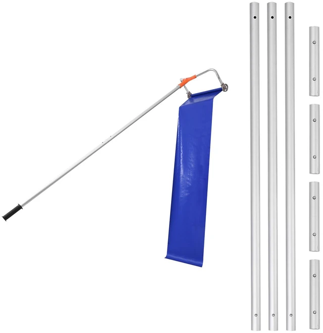 Alt view image 8 of 8 - VEVOR 4.1-17.2 ft Snow Roof Rake 17 in Aluminum Blade with Wheels & Snow Slide