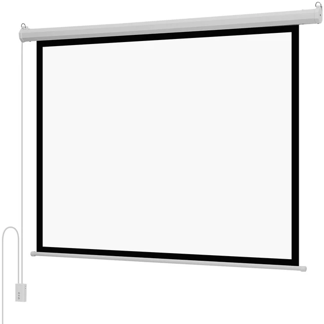 Alt view image 8 of 8 - Motorized Projector Screen, 72 inch 4:3 1080 HD Electric Projection Screen, Wall Mounted Projection Dispaly Projector with Remote Control, Automatic Movie Screen for Family Home Office Theater