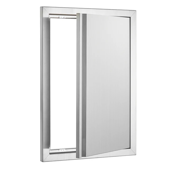 Alt view image 8 of 8 - VEVOR BBQ Access Door, 17W x 24H Inch Single Outdoor Kitchen Door, Stainless Steel Flush Mount Door, Wall Vertical Door with Recessed Handle, for BBQ Island, Grilling Station, Outside Cabinet