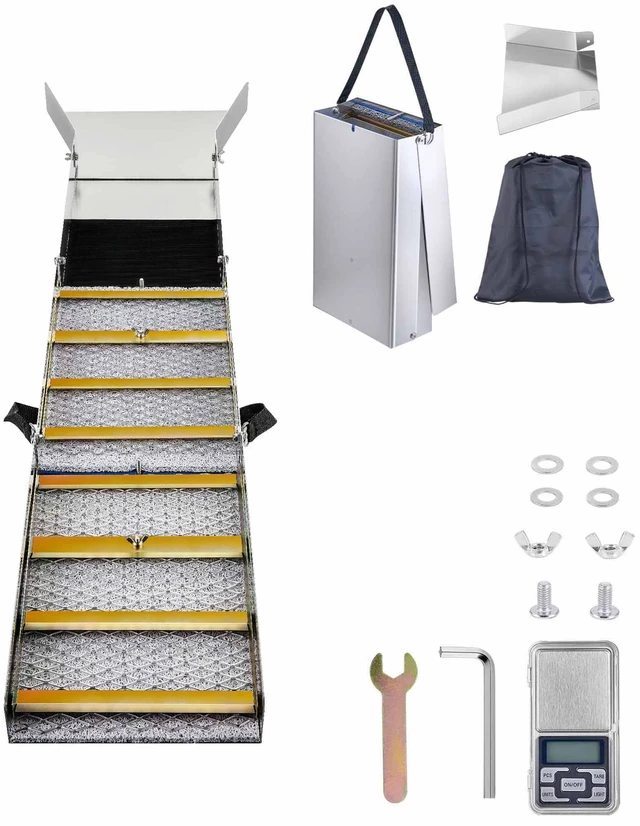 Alt view image 17 of 17 - Folding Aluminum Alloy Sluice Box, Compact 50" Sluice Boxes for Gold, Lightweight Gold Sluice Equipment, Portable Sluice Boxes with Miner's Moss, River, Creek, Gold Panning, Prospecting, Dredgin