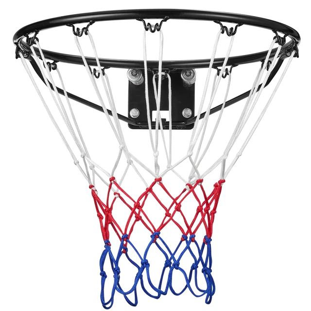 Alt view image 10 of 10 - Basketball Rim, Wall Door Mounted Basketball Hoop, Heavy Duty Q235 Basketball Flex Rim Goal Replacement with Net and Double Spring, Standard 18" Indoor Outdoor Hanging Hoop for Kids Adults