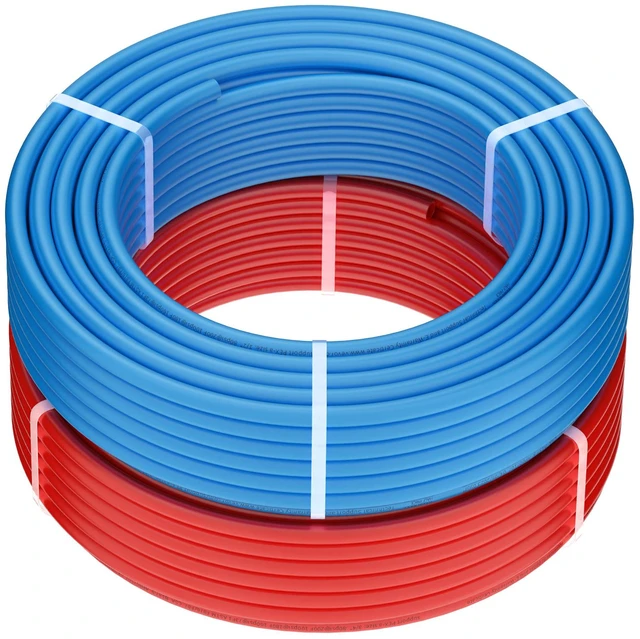 Alt view image 9 of 9 - PEX Pipe 1/2 Inch, 2 x 100 Feet Length PEX-A Flexible Pipe Tubing for Potable Water, Pex Water Lines for Hot/Cold Water & Easily Restore, Plumbing Applications with Free Cutter, Blue & Red