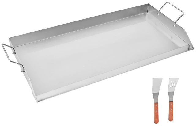 Alt view image 10 of 10 - Stainless Steel Griddle, 32x16 inch Universal Flat Top Rectangular Plate, Gas Grill Griddle for BBQ Grill, Teppanyaki, Portable Family Cookware with Handle, for Camping Tailgating Party