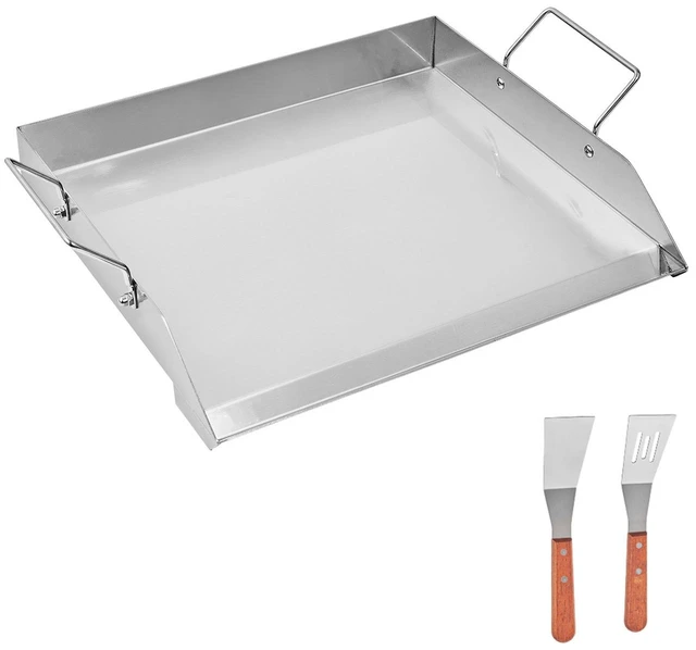 Alt view image 10 of 10 - VEVOR 18x16 in Flat Top Griddle Stainless Steel Universal BBQ Grill Pan Cookware