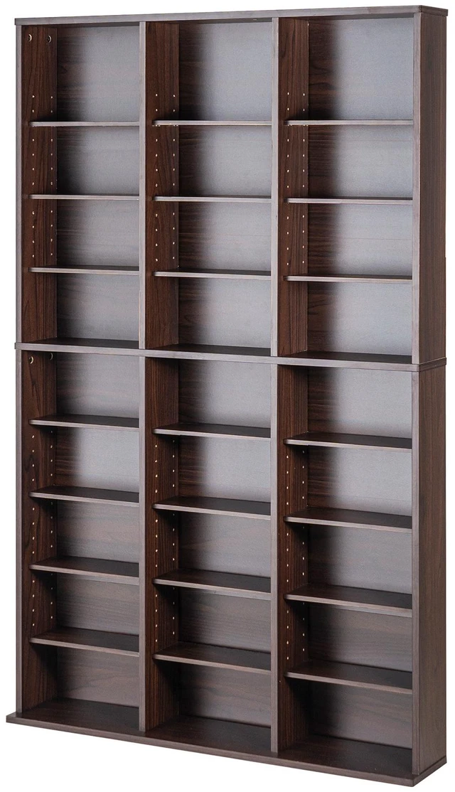 Alt view image 8 of 8 - Media Storage Cabinet, 9-layer DVD Shelf Holds up to 756 CDs, Adjustable CD Shelves 27 Compartments, Protects & Organizes Music, Movie, Video Games or Memorabilia Collections, Espresso