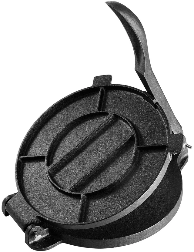 Alt view image 9 of 9 - Tortilla Press, 8 Inch Tortilla and Roti Maker, Cast Iron Heavy Duty Tortilladora Press, Pre-Seasoned Pataconera Maker with 100 Pcs Parchment Paper, Dough Maker for Flour Tortilla, Tawa, Silver