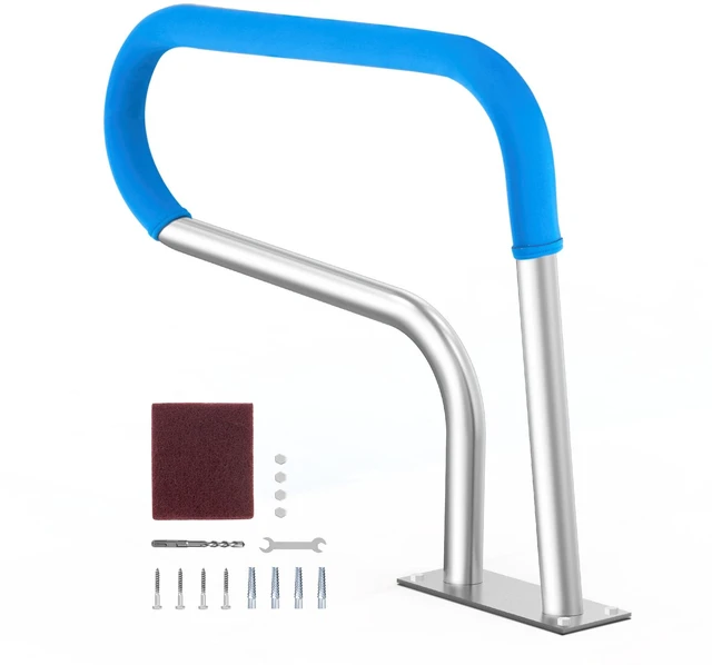 Alt view image 15 of 15 - Pool Handrail 32 x 23 inch Stainless Steel with Base Plate for Spas